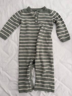 Striped Organic cotton Knit One-Piece for baby 12-18months